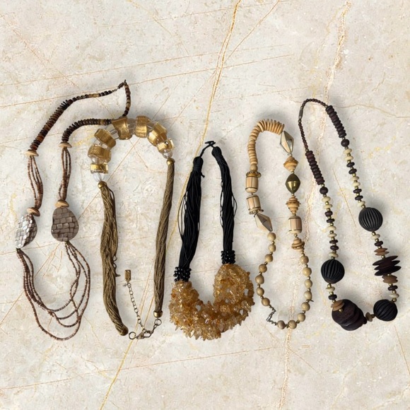 Chunky Boho Beaded Necklaces Chico’s and Kenneth Cole Set of 5 - Picture 9 of 10